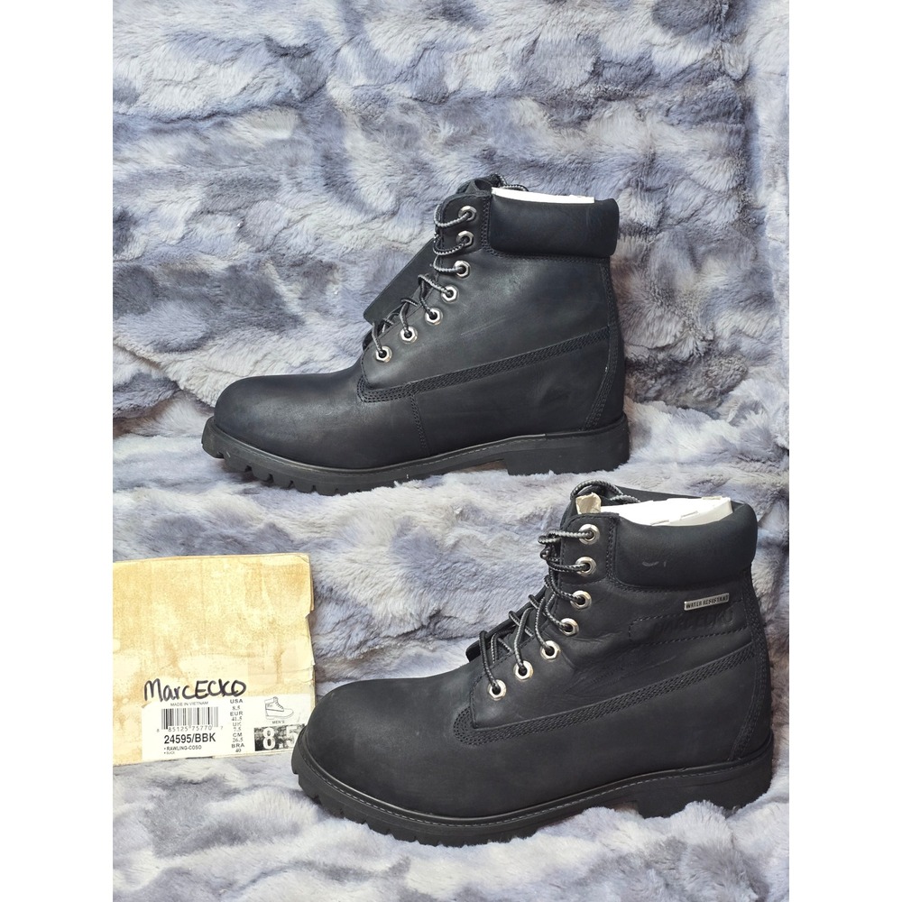 Marc‎ Ecko Rawling-Coso Mens Black Leather Water Resistant Boots 24595/BBK 8.5